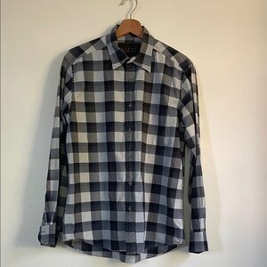 Kroon Men's Monochrome Plaid Dress Shirt